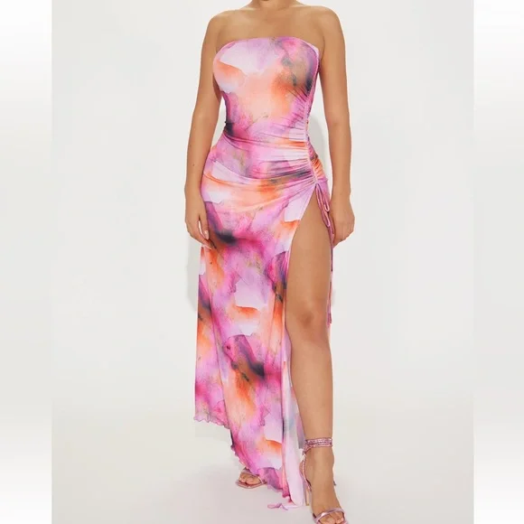 wedding guest dresses fashion nova Tie Dye Tiger Dress – Ella Etc